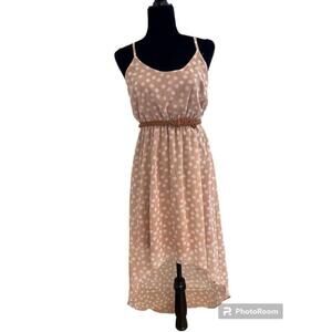 Pink Polka Dot High Low Dress Size Small